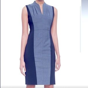 Elie Tahari Blue and Black Sleeveless Dress